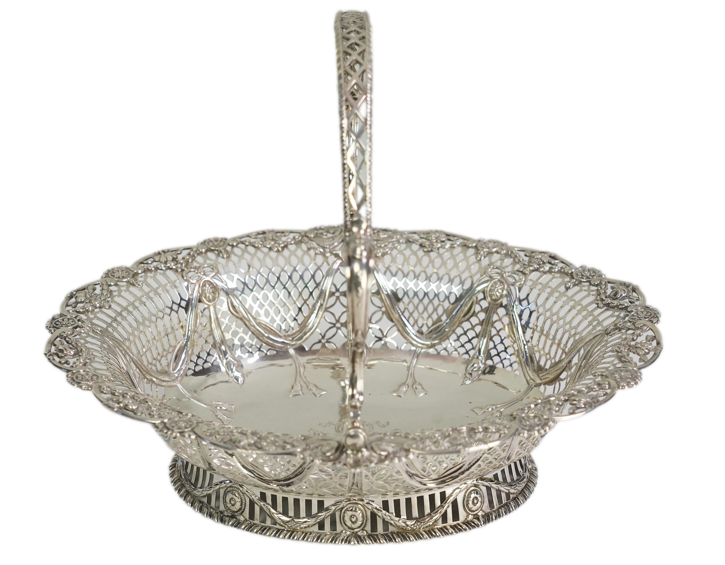 A George III pieced silver oval cake basket, by Charles Aldridge & Henry Green